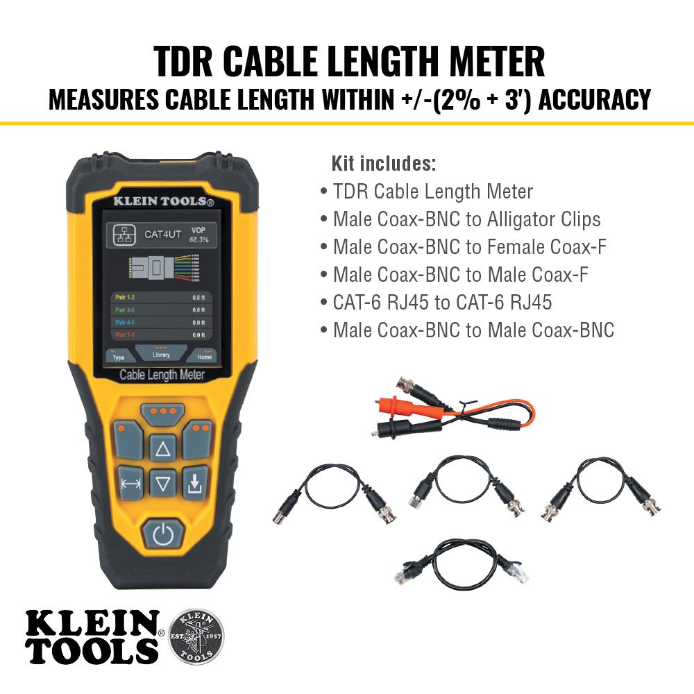 Klein Tools 501-915 TDR Cable Length Meter - Edmondson Supply