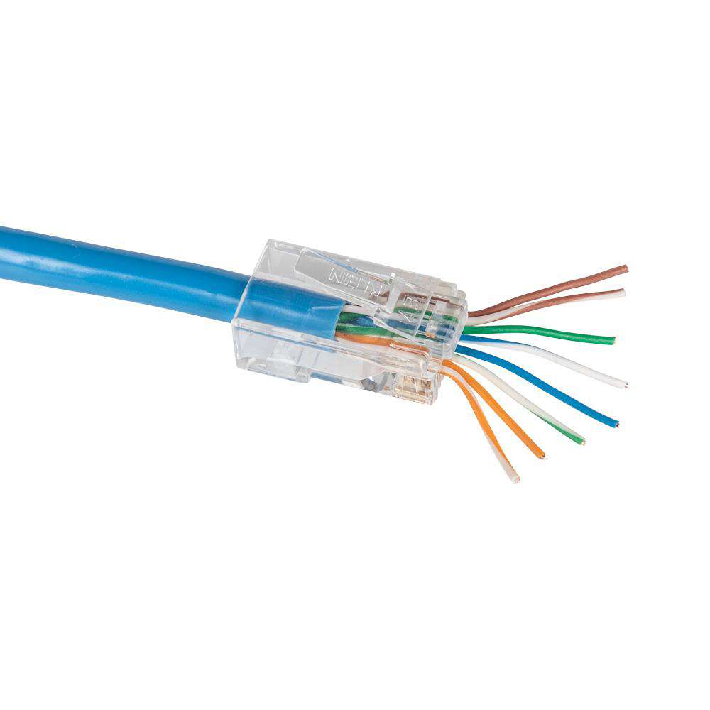 Klein Tools VDV826-702 Pass-Thru™ Modular Data Plug, CAT5E, 50-Pack - Edmondson Supply