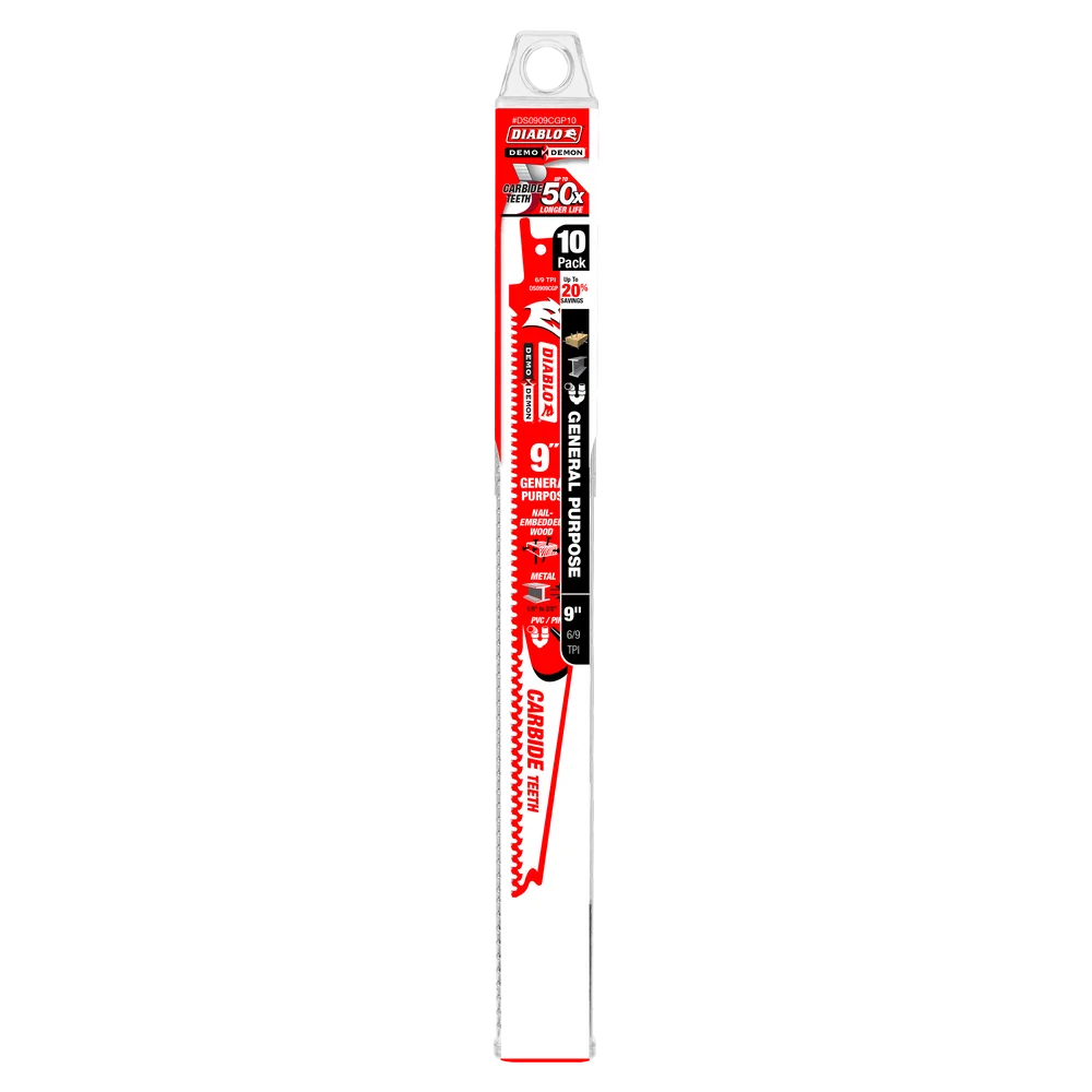Diablo Tools DS0909CGP10 9 in. Carbide General Purpose Recip (10 pack) - Edmondson Supply