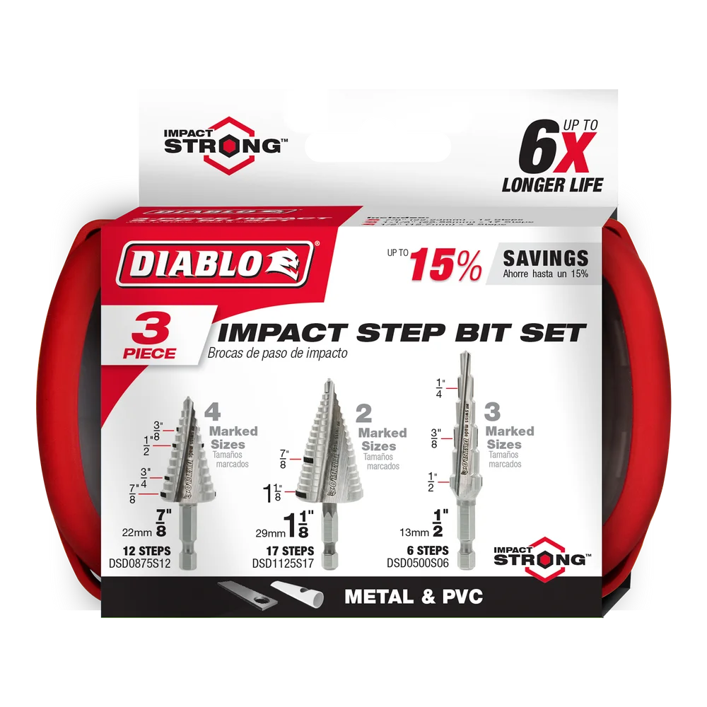 Diablo Tools DSDS003 Impact Strong Step Drill Bit Set - Edmondson Supply