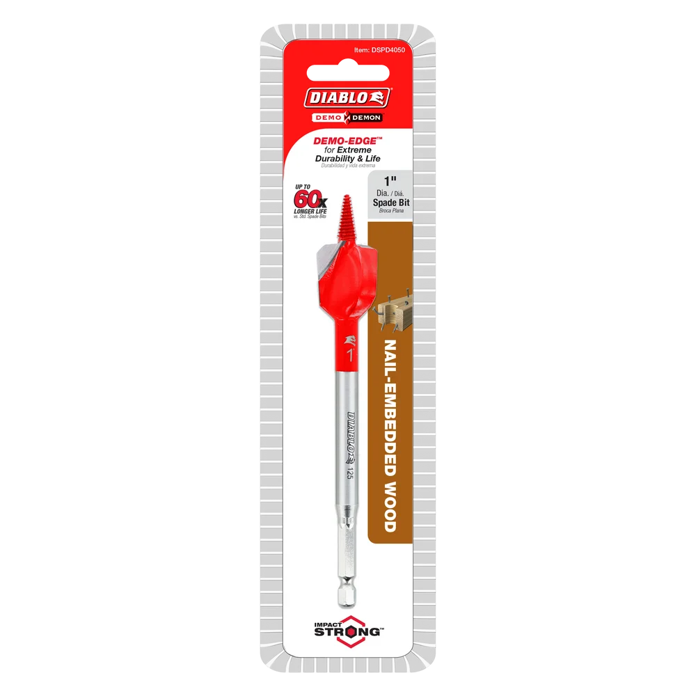 Diablo Tools DSPD4050 1 in. x 6 in. Demo Demon™ Spade Bit for Nail-Embedded Wood - Edmondson Supply