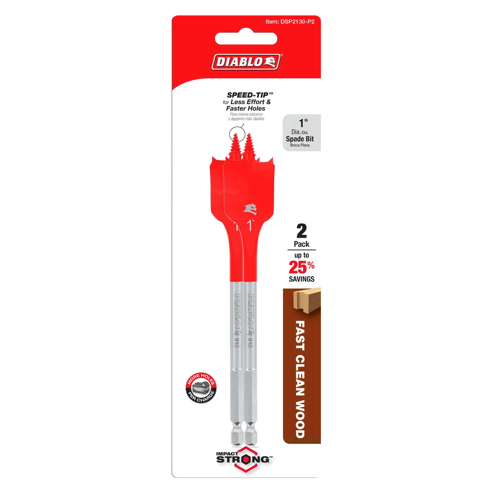 Diablo Tools DSP2130-P2 1 in. x 6 in. Spade Bit - Edmondson Supply